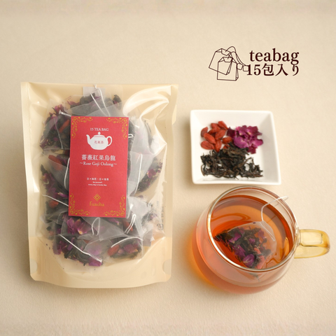 薔薇紅果烏龍teabag(ばら花びら×クコの実×大紅袍烏龍茶)